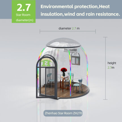 ZH270  PC dome tent bubble camping transparent starry sky dome tent waterproof hotel tent.