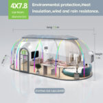 Capsule400-2  PC dome tent bubble camping transparent starry sky dome tent waterproof hotel tent.